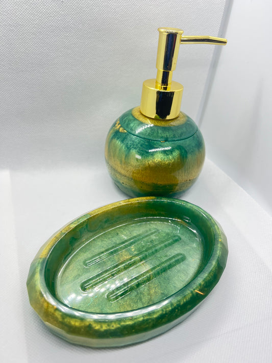 Green Marble Soap Dispenser Set( Rigged )