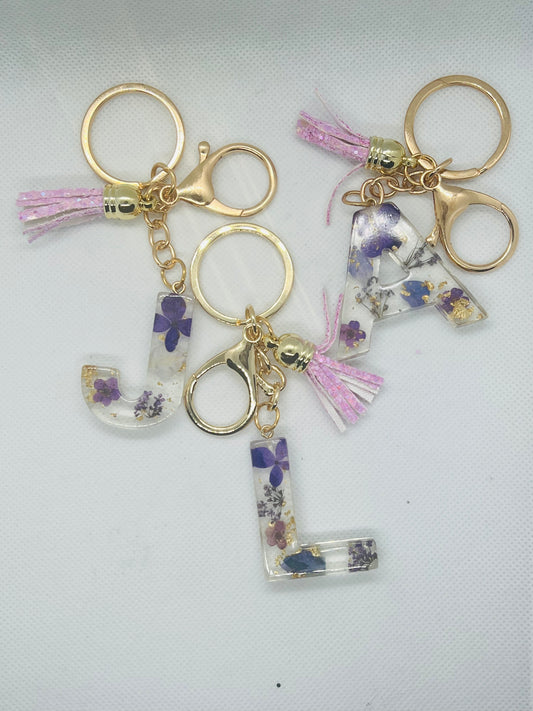 Purple Floral Keychain