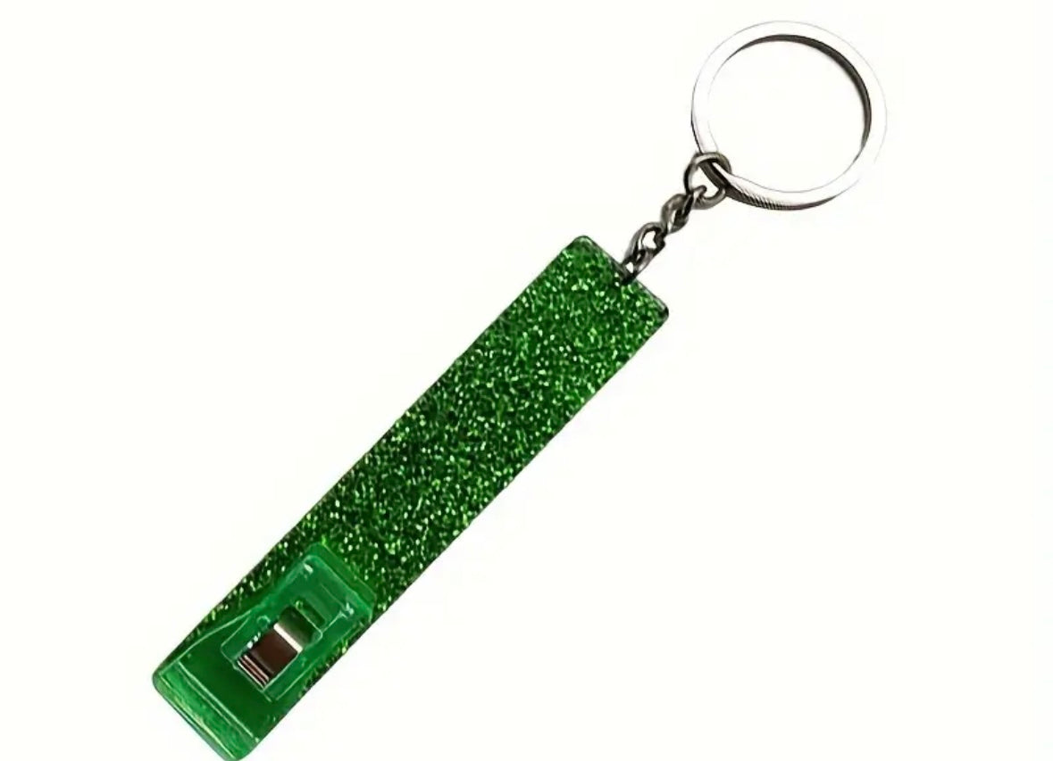 Card Clipper Glitter  Keychain